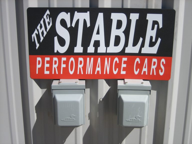 Electric car charging station at The Stable Performance Cars in Alpine, TX