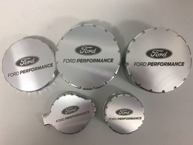 Ford Licensed engine compartment enhancement cap sets for sale at The Stable Performance Cars in Alpine, TX