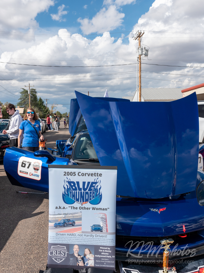 A 2005 blue Corvette named "Blue Thunder" is shown at the car show at The Stable Performance Cars during Octane Fest.